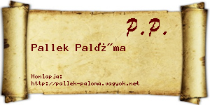 Pallek Palóma névjegykártya